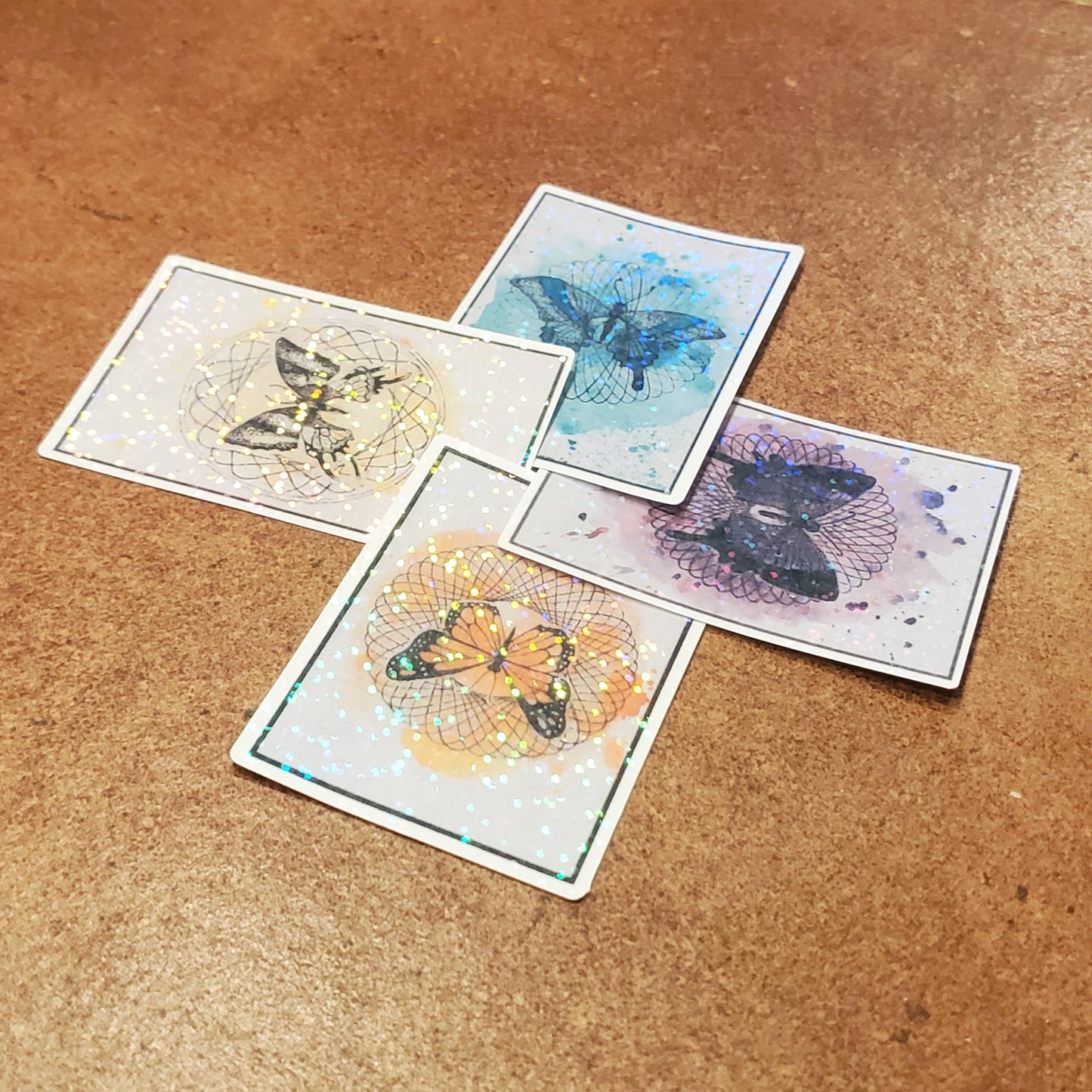 Glitter Butterfly Stickers | Watercolor