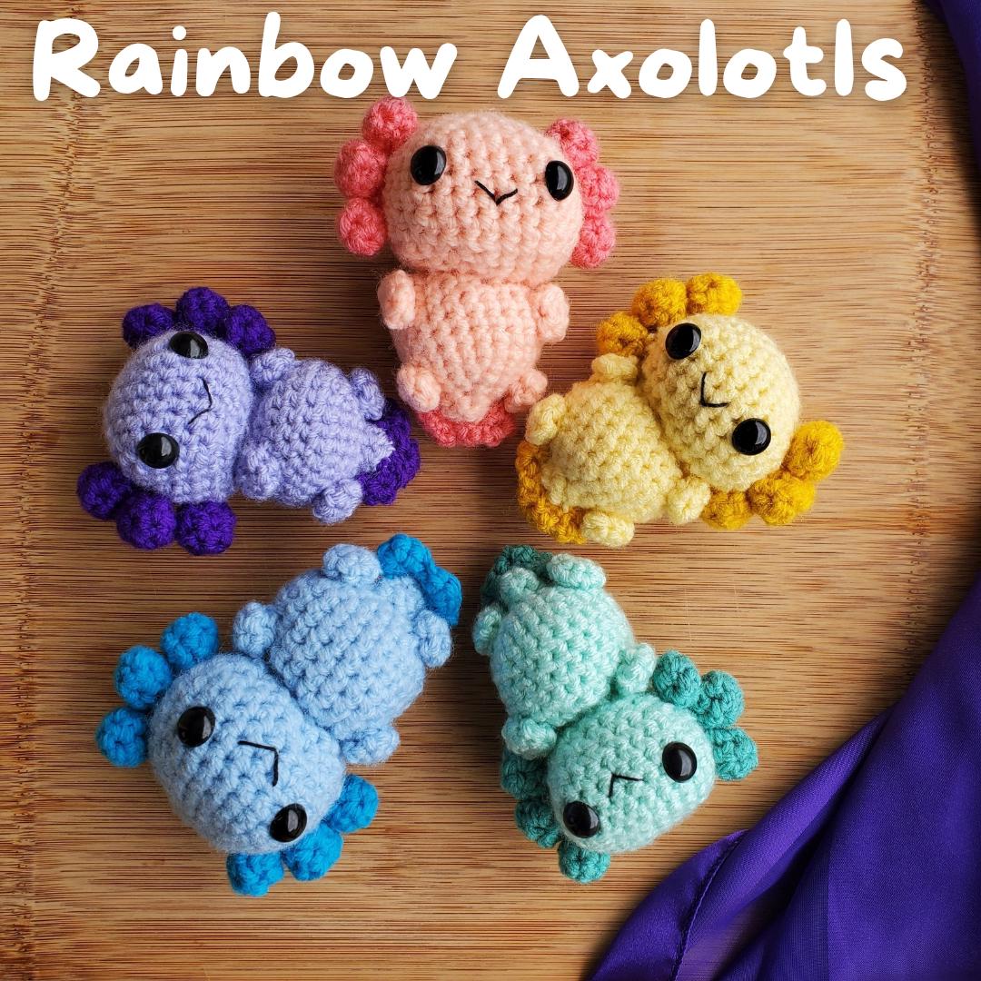Rainbow Axolotl Amigurumi