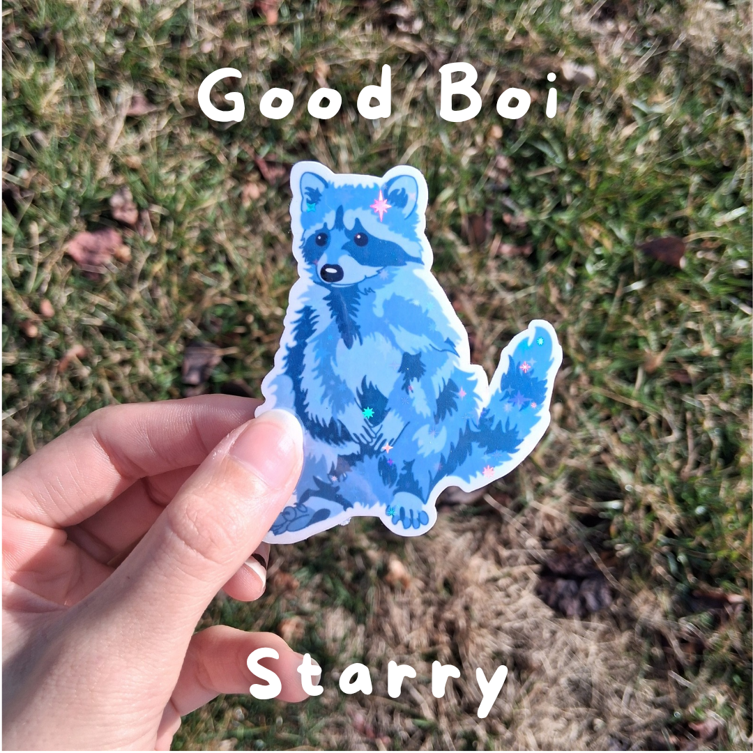 Blue Bandit Vinyl Raccoon Stickers