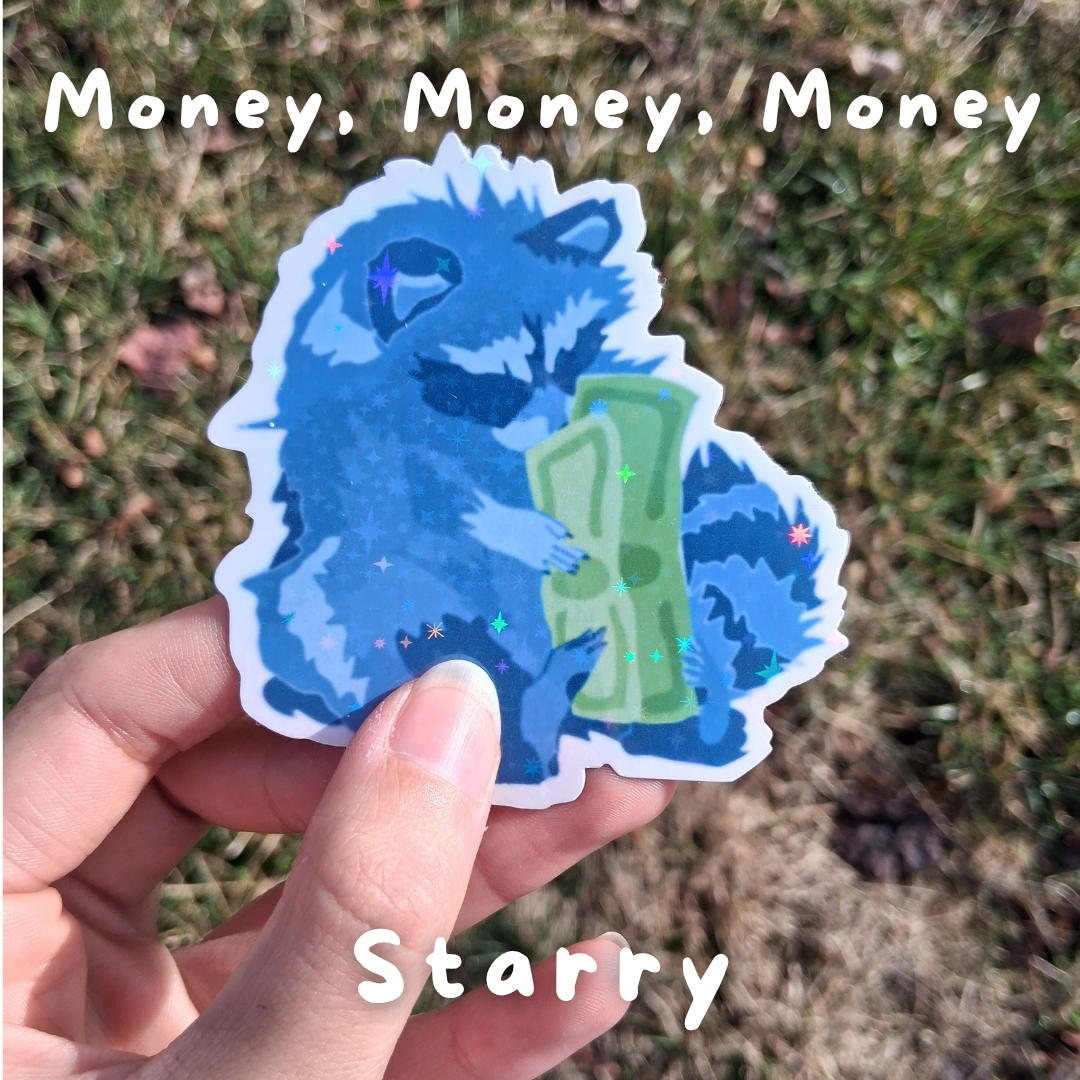 Blue Bandit Vinyl Raccoon Stickers