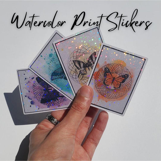 Glitter Butterfly Stickers | Watercolor