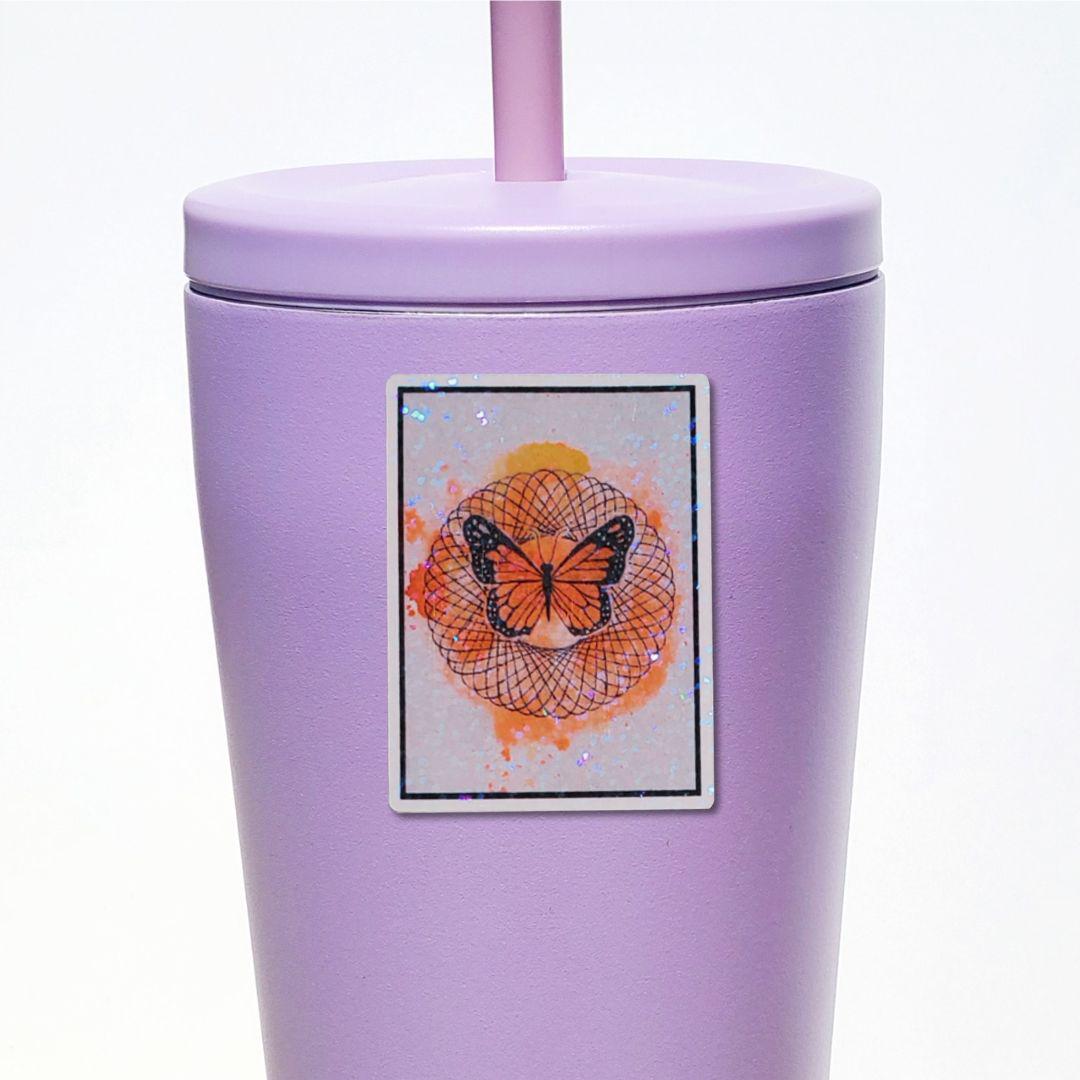 Glitter Butterfly Stickers | Watercolor