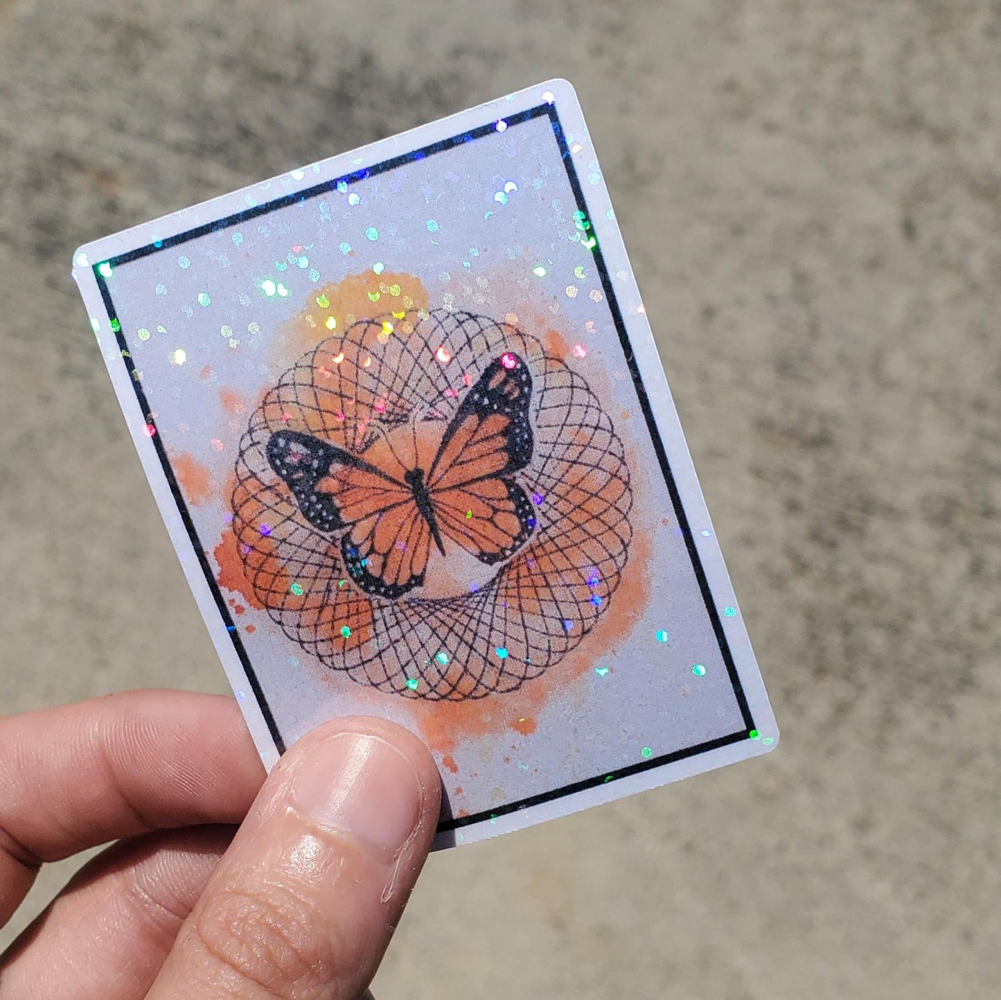 Glitter Butterfly Stickers | Watercolor