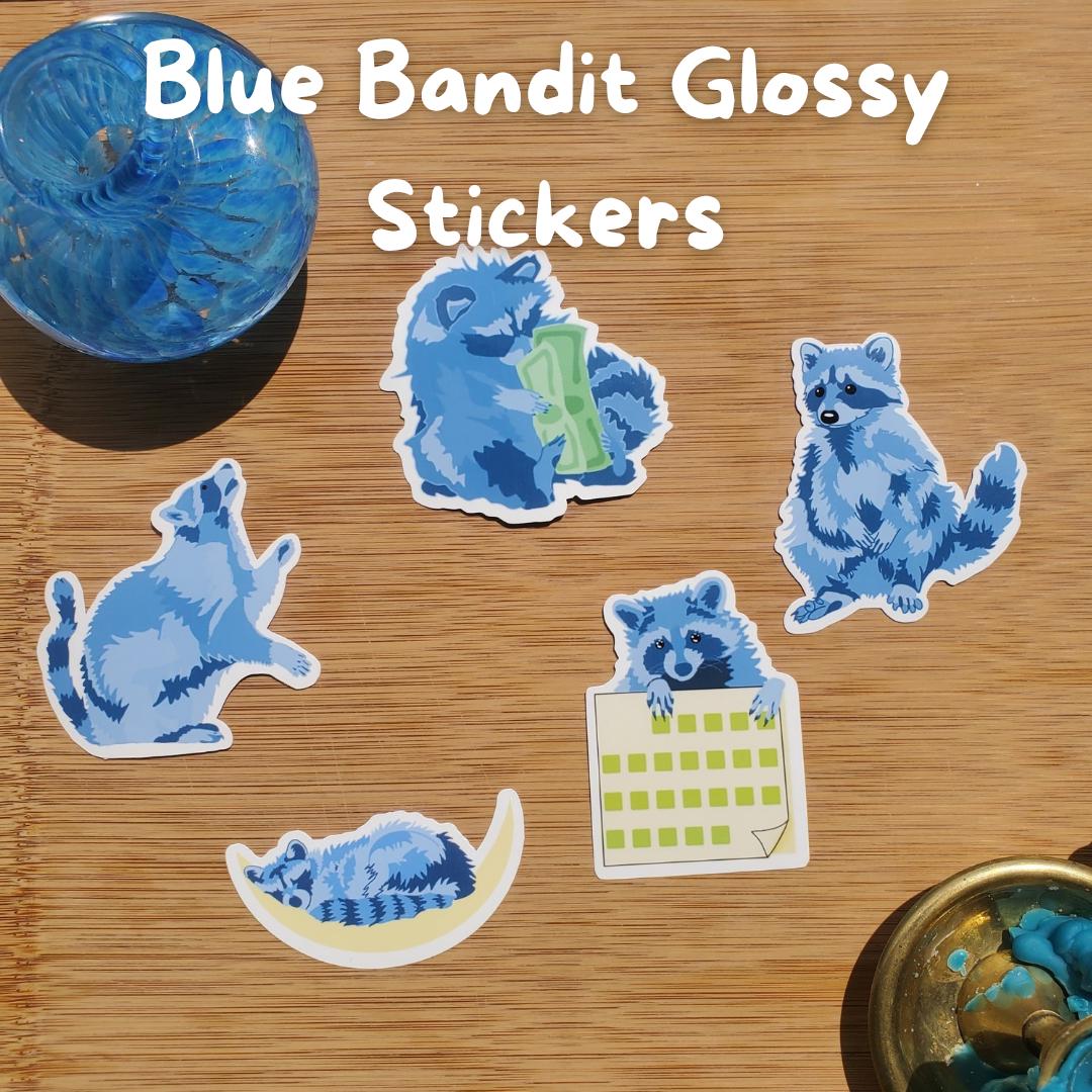 Blue Bandit Vinyl Raccoon Stickers