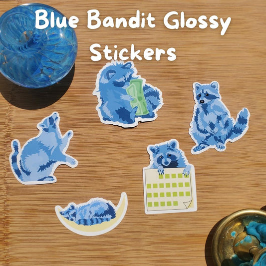 Blue Bandit Vinyl Raccoon Stickers