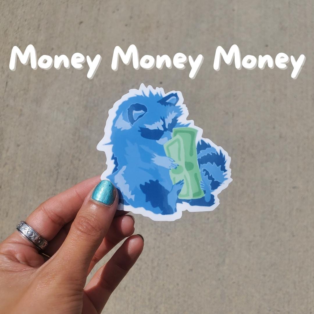 Blue Bandit Vinyl Raccoon Stickers